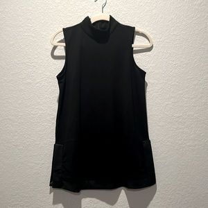 Anne Klein long black sleeveless blouse